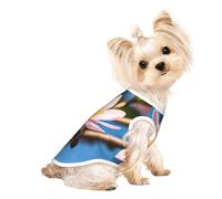 M Pet - Camiseta sin mangas transpirable - Chaleco elástico suave con estampado de flor de almendro rosa para perros y gatos, camiseta sin mangas ligera