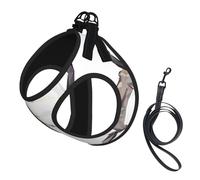 M Pet Leash - Arnés para perro, juego de correa de tamaño pequeño, estampado de pingüino de dibujos animados, malla transpirable para cachorros