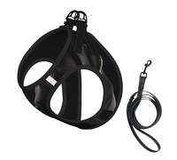 M Pet Leash Chaleco y arnés para perro, juego de correa con estampado de labrador negro de tamaño pequeño, reflectante, ajustable para gatos y perros