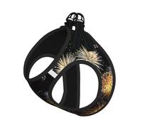 M Pet Leash Chaleco y arnés para perro - Juego de correa de tamaño pequeño con estampado de Feliz Año Nuevo, reflectante, ajustable para gatos y perros