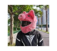 (M,Pink pig)Motorcycle Helmet Hat Christmas Cap Gift Cover Motorbike Funny Heeds Crazy Case Crash For Outdoor Personalized Full Helmets