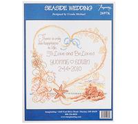 M & R Technologies Wedding Seaside-Kit de Punto de Cruz para Registro de Boda de 19 x 20 cm, 14 Unidades, Acrílico, 0.63x21.59x27.94 cm