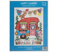 M & R tecnologías Happy Camper de Punto de Kit de Punto de Cruz, Multicolor