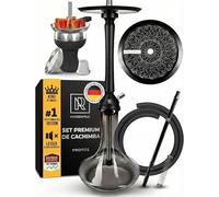 M. ROSENFELD Juego completo de shisha Protos - Juego de cachimba de 75 cm con cuenco enchufable, sistema de drenaje frío, cámara cerrada, tubo de inmersión de acero inoxidable, cabezal de chimenea