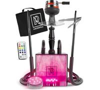 M. ROSENFELD Set de Cachimba Completo To Go con Bolsa y Accesorios Premium - Set de Cazoleta con HMD, Boquilla, Tubo de Inmersión de Aluminio, Difusor y Base Acrílica Yadosquare ShadowBlack