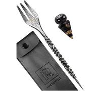 M. ROSENFELD Set de Tenedor y Perforador para Cachimba con Tapón Phunnel de Resina y Elegante Bolsa de Almacenamiento - Accesorios para Shisha