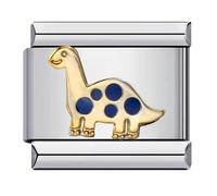 M&S - Abalorio de acero inoxidable con diseño de pata de perro, gato, conejo, ballena, cerdo, cerdo, vacaciones, Londres, Dubai, 9 mm, compatible con pulsera de nominación, 0, Metal, No es una piedra