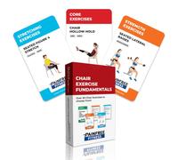 (M s de 35 tarjetas) Tarjetas did cticas con fundamentos de ejercicios en silla sentado. Fitness sin dolor. Tarjetas de entrenamiento de 3x5 pulg