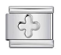 M&S London - Abalorio de eslabones italianos de acero inoxidable de 9 mm, diseño de palmera para mamá, cumpleaños, cumpleaños, compatible con pulsera de nominación, Palm Tree Holiday Travel, Metal, No