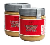 M & S Mantequilla de maní crujiente 340g | Paquete de 2