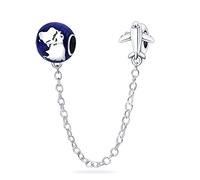 M&S Tope de Cadena de Seguridad Colgante de Abalorios con Charm de Pata de Perro Madre Hija Viaje Sol Estrella Luna Plata de Ley 925 Compatible con Pandora Moments y Pulsera Europea, Small (1 x 2 x 1