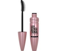 M scara lavable Lash Sensational de Maybelline, alarga y da volumen para un efecto abanico completo, color negro intenso, 1 unidad