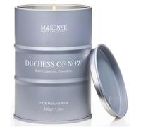 M&SENSE Bergamota Jazmín Velas perfumadas Velas de soja para el hogar para mujeres, 320g 70 horas de combustión, Regalos velas únicas Decoración interior acogedora para dormitorio