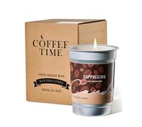M&SENSE Capuchino Velas Aromáticas 460g, Regalos para Madres y Desayunos Relajantes, Decoracion Cocina con Aroma Canela y Leche, Vela de Cera Natural en Lata de Aluminio Estilo Vintage 99h