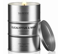 M&SENSE Eucalipto y Menta Velas Aromáticas de Soja 320g, Regalos para amiga, Detalle San Valentín para Él y Día del Padre, Vela en Lata de Metal 70h, Fragancia de Aromaterapia Fresca y Revitalizante