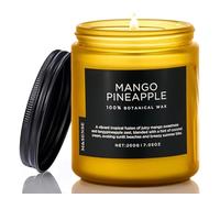 M&SENSE Mango y Piña Velas Aromáticas de Soja 200g, Regalos Originales para Mujer, Decoracion Hogar Tropical y Afrutada, Tarro de Cristal Larga Duración 50h, Velas Decorativas