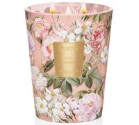 M&SENSE Rose Amber Velas Aromáticas Gigante 990g, Regalo Mujer Original de Lujo, Diseño Estampado Floral Artístico, Velas de Soja 3 Mechas 150h, Decoracion Hogar Exclusiva en Tarro de Cristal