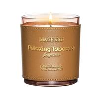 M&SENSE Vela aromática de canela y tabaco, vela vegana de cera de soja, 283 g, 50 horas de combustión, aroma natural para aliviar el estrés