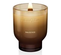 M&SENSE Vela aromática grande de madera de teca, 470 g, con mecha de madera crepitante, 95 horas de duración, velas perfumadas de cera de soja en cristal, regalos de lujo para mujeres, vela de