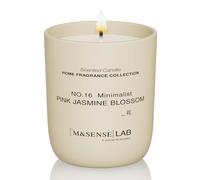 M&SENSE Vela de soja natural, flor de jazmín rosa, 5.3 onzas, vela perfumada minimalista de Navidad para relajación, regalo, decoración del hogar, para dormitorio, oficina, fiesta, pequeña
