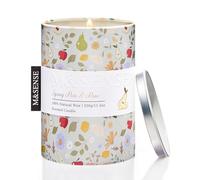 M&SENSE Vela perfumada - Rosa de pera de primavera (320 g de combustión 70 h) Vela de cera de soja natural, libre de sustancias nocivas, combustión limpia, ideal para el hogar, bienestar y regalo