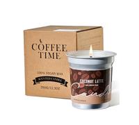 M&SENSE Velas Aromáticas Coconut Latte 350g, Regalo Original para Mujer y Hombre, Aroma Café con Coco Tropical, Decoracion Hogar Moderna, Velas Navideñas, Velas Larga Duración 73h