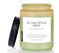 M&SENSE Velas Aromáticas Eucalipto y Menta, 110 Horas de Larga Duración, Cera de Soja Natural, Velas Perfumadas para Concentración y Aire Limpio, Decoración Oficina y Regalos Originales para Mujer