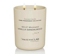 M&SENSE Velas de soja 470 g, sándalwood de vainilla, combustión 110 h, cera de soja natural no tóxica, doble mecha de algodón, aromaterapia relajante, regalo de lujo para mujeres y madres