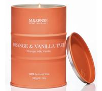 M&SENSE Velas de tarta de vainilla naranja para el hogar, velas orgánicas limpias no tóxicas, 1 litro, 70 horas, larga duración, cítricos con aroma a salvo