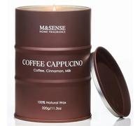M&SENSE Velas Perfumadas de Café Cappucina para la Decoración del Hogar, Velas de Cera de Soja Natural No Tóxica Regalos para Mujeres, 320g 70 Horas de Larga Duración Velas de Relajación Quemadas