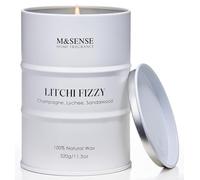 M&SENSE Velas perfumadas Litchi Fizzy, 320g 70 horas de duración Vela de soja natural no tóxica, vela de verano Decoración del hogar, vela de aromaterapia relajante Regalos para mujeres Mamá amiga