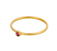 M&T 2015 Anillo de acero inoxidable chapado en oro de 18 quilates, impermeable, hipoalergénico, no se deslustra, julio, Acero inoxidable, Zirconia cúbica