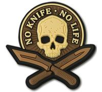 M-Tac Morale Parches No Knife No Life PVC 3D Militar Tactical, Coyote