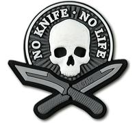 M-Tac Morale Parches sin Cuchillo sin Vida PVC 3D Militar táctico, Negro/Gris