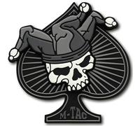 M-Tac Morale Patch Joker - Tarjeta de muerte táctica de PVC 3D (negro-blanco)