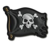 M-Tac Morale Patch Jolly Roger - Parches de PVC para chaleco, mochilas, sombreros, parche táctico militar con cierre de gancho (negro)