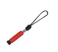 M-Tac Paracord Lanyard Temblak - Cuerda para cuchillos hecha a mano con diseño de perlas escandinavas, resistente y versátil para EDC y exterior, color negro y rojo, plata, S