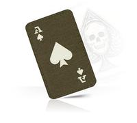 M-Tac Parche táctico de moral para equipo militar, tarjeta de muerte del As de espadas, parches del ejército para ropa, chaquetas, mochilas, sombreros, parches de gancho y bucle de combate (verde