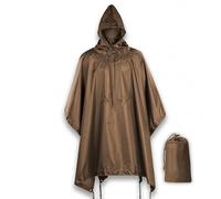 M-Tac Poncho de lluvia táctico - Refugio militar del ejército - Impermeable Ripstop Camping Senderismo Caza al aire libre Ponchos de lluvia, Coyote, Large