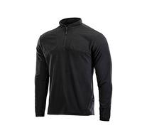 M-Tac Sudadera de forro polar con cremallera de un cuarto para hombre, camisa térmica ligera para uso diario, senderismo y aventuras al aire libre, Negro -, Medium