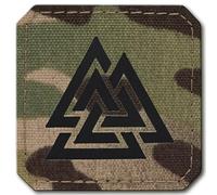 M-Tac Valknut Morale - Parches de corte táctico militar, vikingo nórdico (camuflaje, negro)