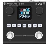 M-VAVE Caja de pedal de efecto negro, pedal de base de guitarra multiefectos, 80 ajustes preestablecidos editables con aplicación, crea tus parámetros con batería integrada