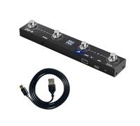 M-VAVE Chocolate Plus - Pedal inalámbrico Midi para guitarra, pedal giratorio, controlador de pie MIDI, 4 botones, pedal externo recargable BT para guitarra, afinador, control de conmutación