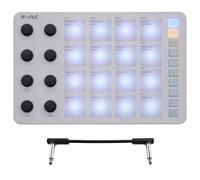 M-VAVE SMC-PAD Controlador MIDI, almohadillas MIDI portátiles inalámbricas Bluetooth con almohadillas sensibles a la velocidad, Beat Maker, cable de audio blanco de 6.35 mm (blanco)