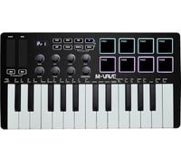 M-VAVE Teclado MIDI de 25 teclas, 8 teclas retroiluminadas, creador de ritmos profesional y teclado para producción de música, batería integrada, conexión inalámbrica, color Negro, MIDI 8 PADS