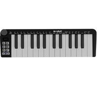 M-VAVE Teclado MIDI de 25 teclas, Mini teclado, creador de ritmos profesional y teclado para producción de música, batería integrada, conexión inalámbrica, color Negro, mini sin
