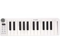 M-VAVE Teclado MIDI de 25 teclas, Mini teclado, creador de ritmos profesional y teclado para producción de música, batería integrada, conexión inalámbrica, color blanco, mini sin