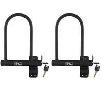 M-Wave 170421.0 Candado Rígido con Llave, Unisex Adulto, Negro, 13 mm (Paquete de 2)