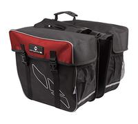 M-Wave, Bolsa Doble Bicicleta Amsterdam Double, Adultos Unisex, Negro/Rojo