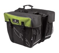 M-Wave, Bolsa Doble Bicicleta Amsterdam Double, Adultos Unisex, Negro/Verde